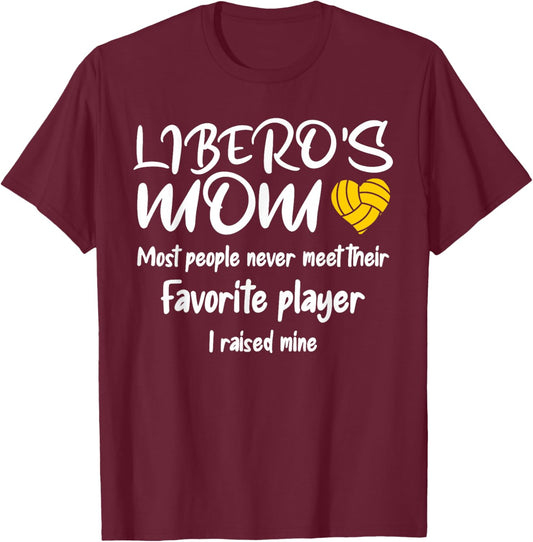 Volleyball Mom Libero T-Shirt - T-Shirt | Maroon