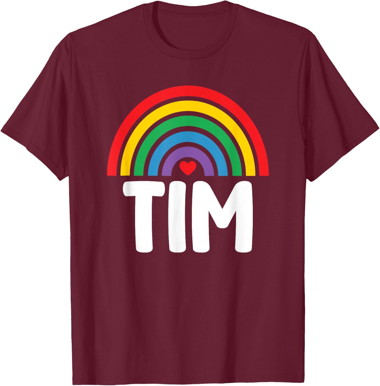 I Love Tim Cute Tim Lover T-Shirt - T-Shirt | Maroon