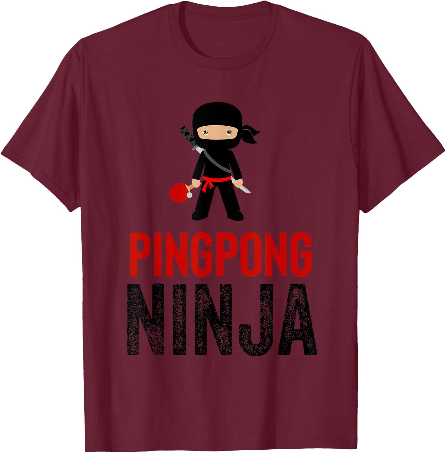 Ping Pong Ninja Table Tennis Kids Gift T-Shirt - T-Shirt | Maroon