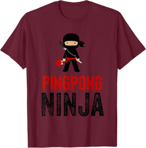 Ping Pong Ninja Table Tennis Kids Gift T-Shirt - T-Shirt | Maroon