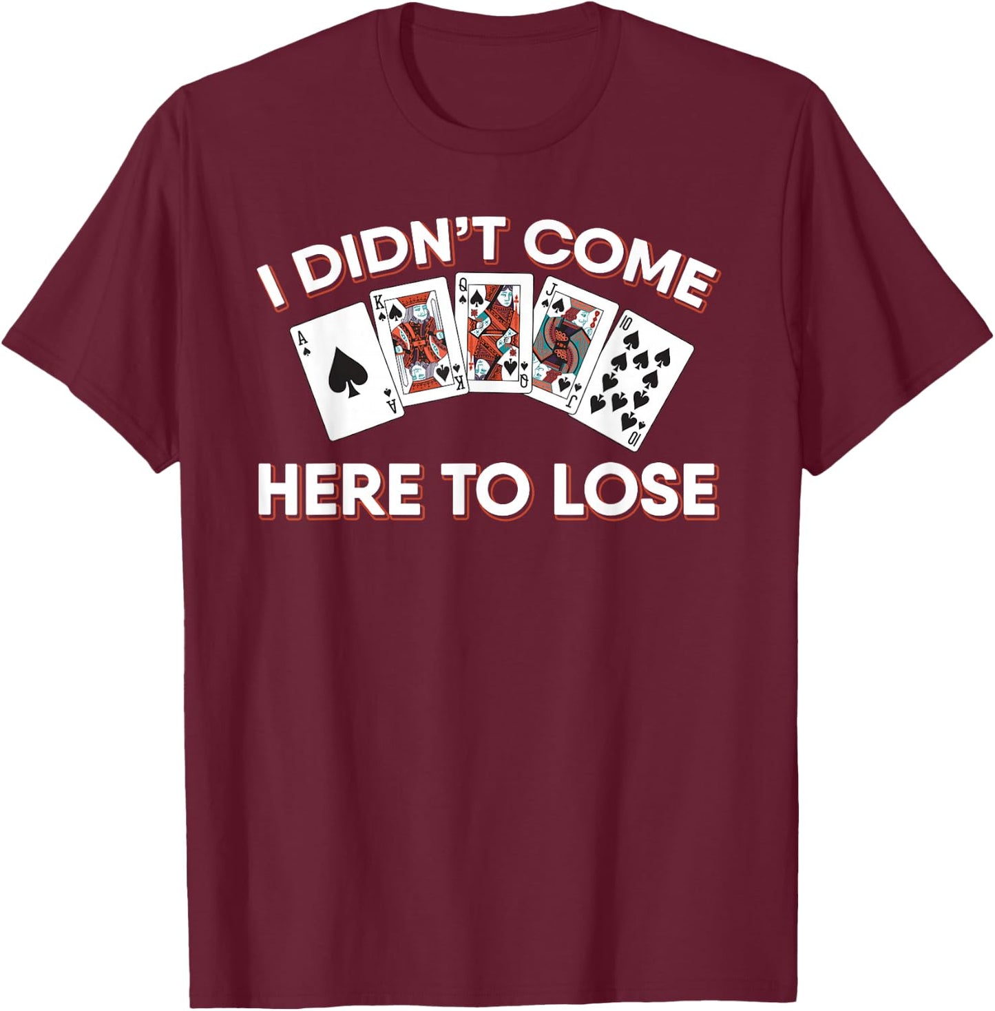 Poker Player Texas Holdem - Card Game Poker T-Shirt - T-Shirt | Maroon