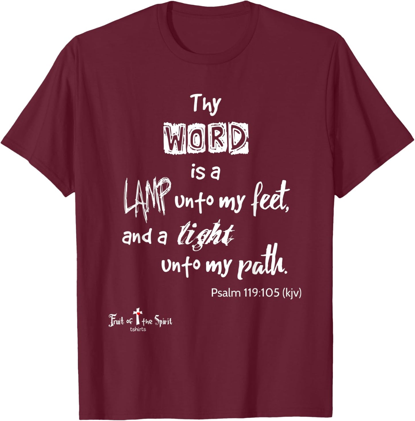 Thy word is lamp unto feet Psalm 119:105 Christian T-Shirt - T-Shirt | Maroon