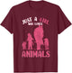 Just A Girl Who Loves Animals, Dogs and Horse T-Shirt - T-Shirt | Maroon
