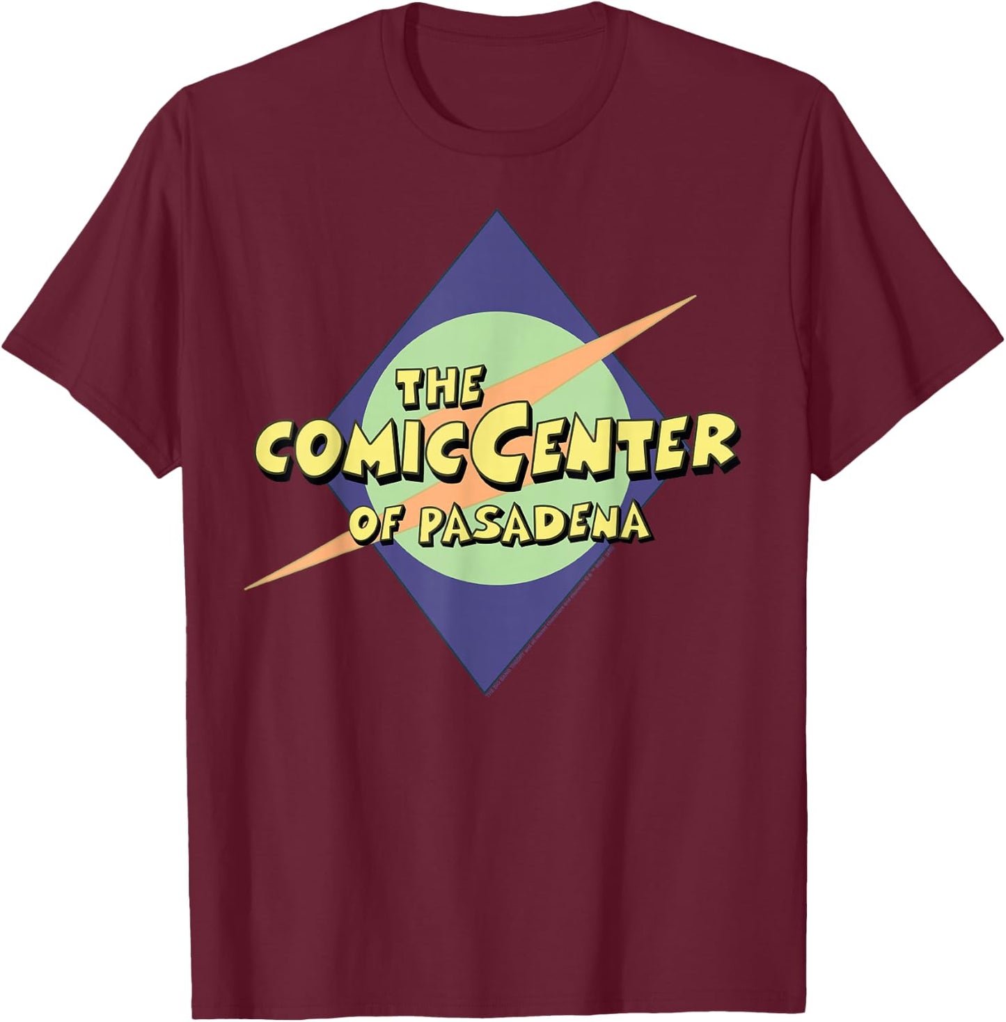 The Big Bang Theory The Comic Center of Pasadena T-Shirt - T-Shirt | Maroon