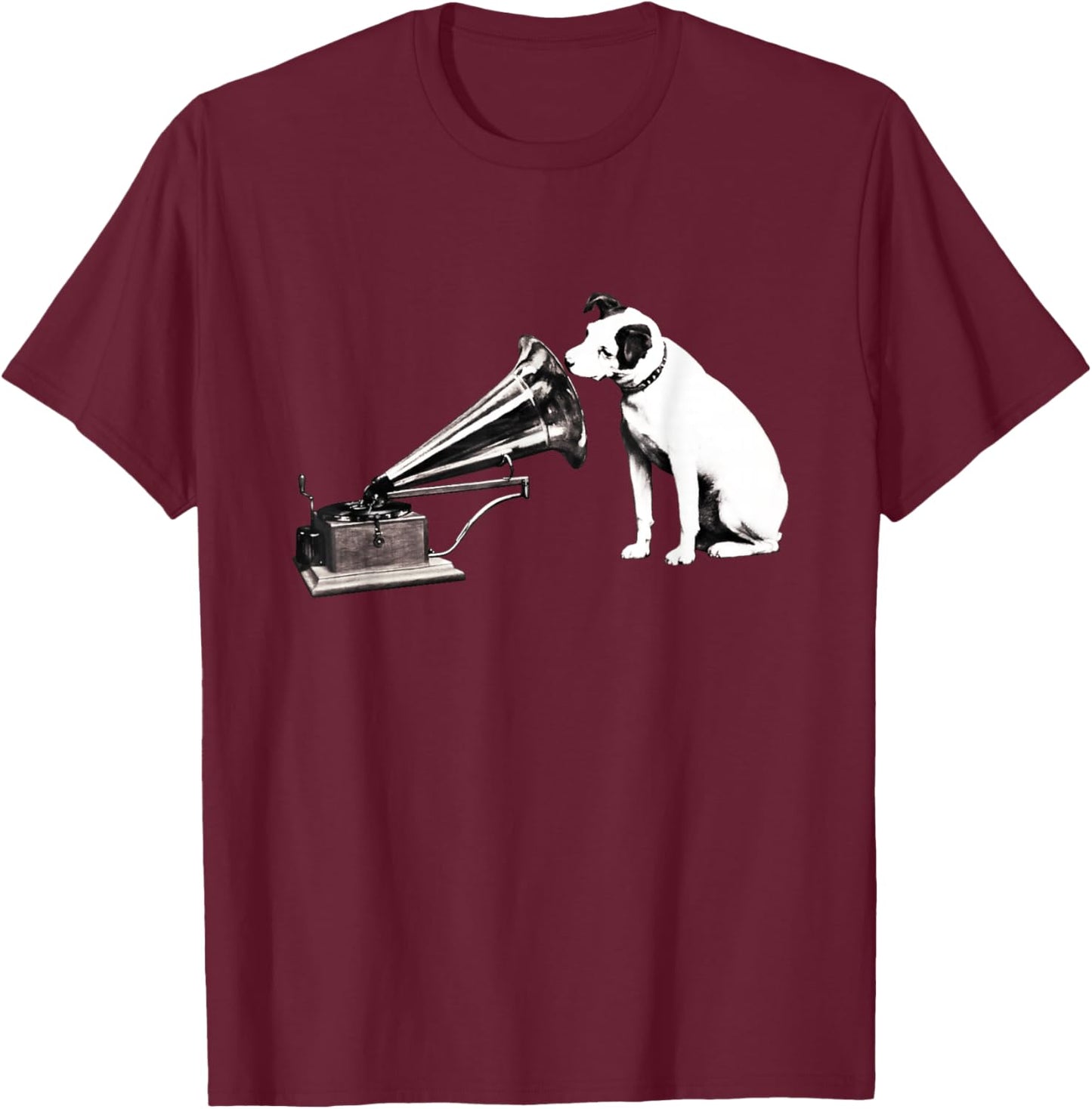Voice of His Master Painting T-Shirt - T-Shirt | Maroon