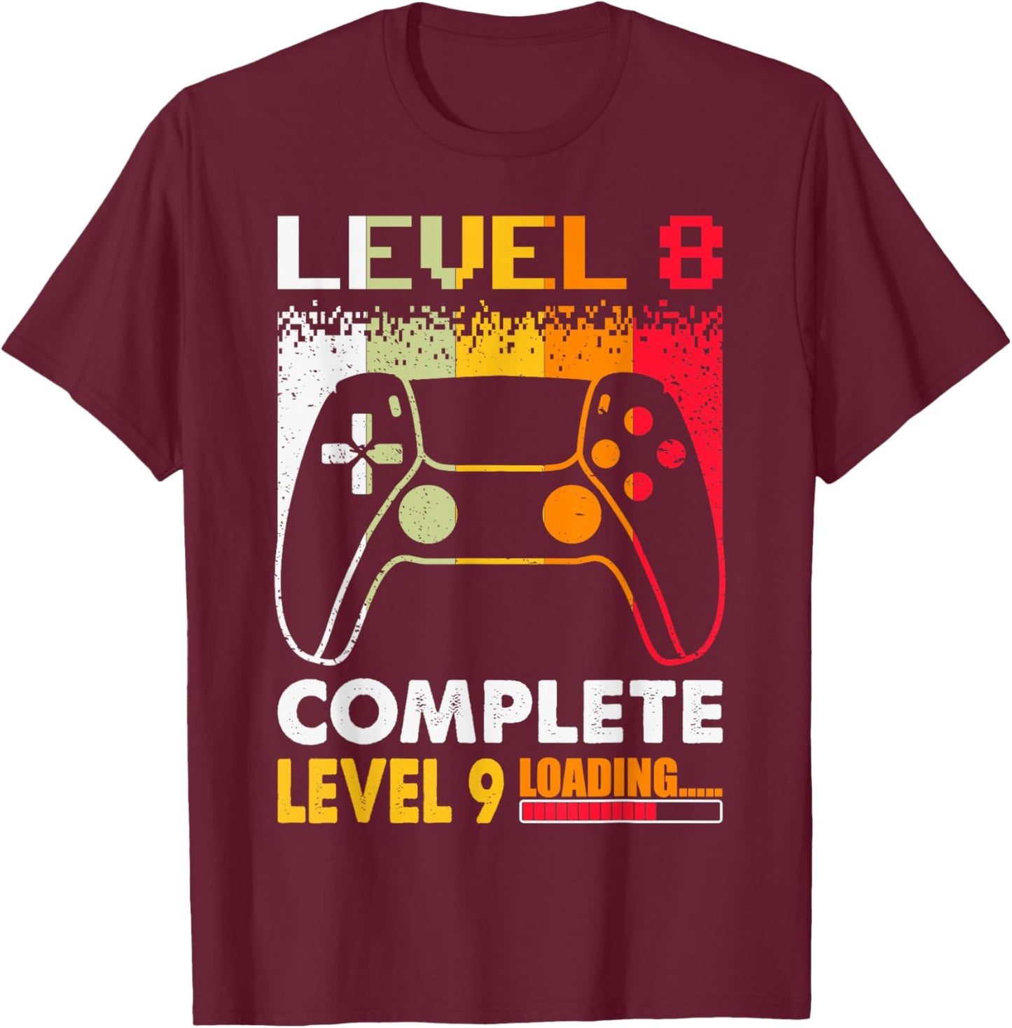 Level 8 Complete Level 9 Loading 8th Wedding Anniversary T-Shirt - T-Shirt | Maroon