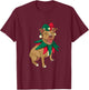 Pitt Bull Christmas Dog Santa Xmas T-Shirt - T-Shirt | Maroon