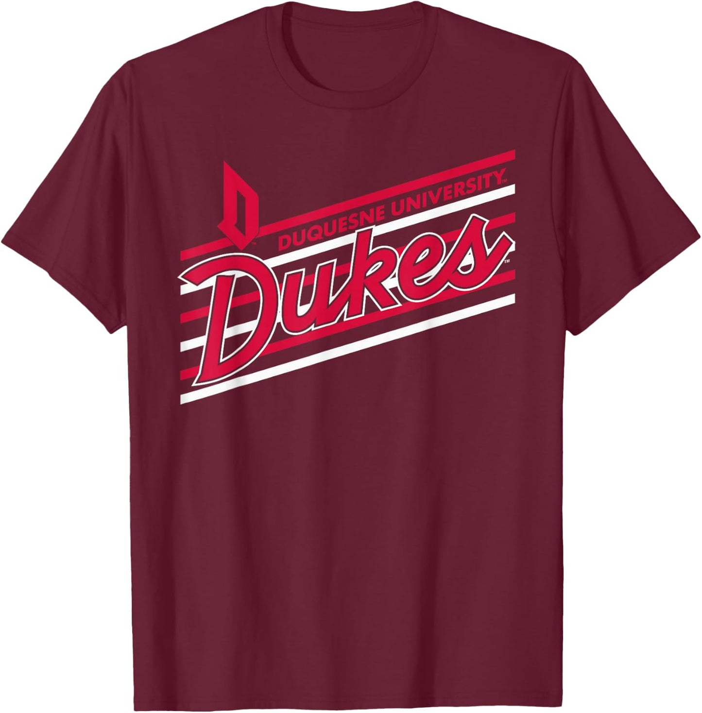 Duquesne Dukes Retro Performer Navy Officially Licensed T-Shirt - T-Shirt | Maroon