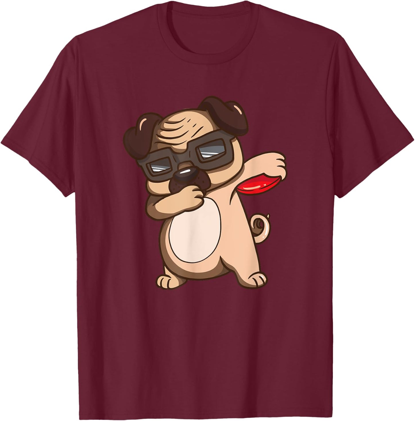 Disc Golf Pug Dog Shirt Kids Funny Disc Golf Gifts T-Shirt - T-Shirt | Maroon