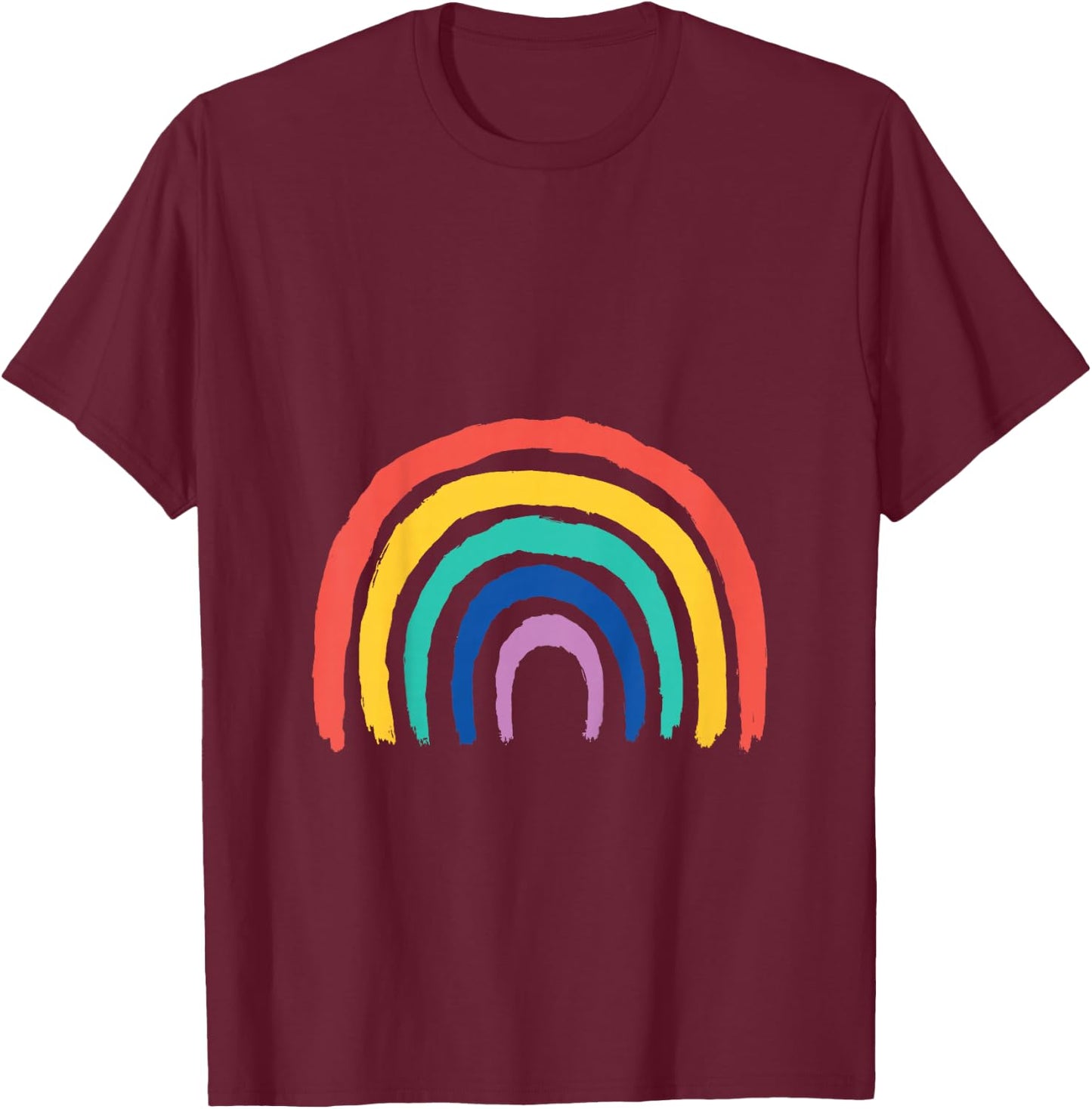 Kids Sweet Children Rainbow Design Painted Girl Gift Birthday T-Shirt - T-Shirt | Maroon