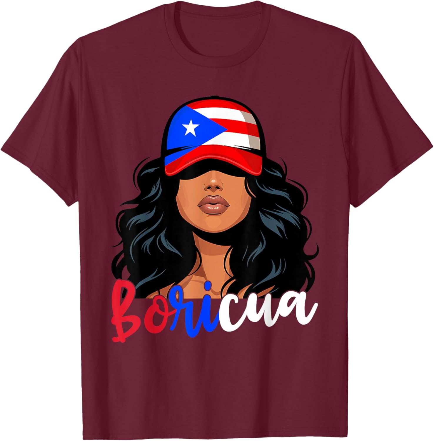 Puerto Rican Girl Puerto Rico Flag Proud Boricua Women T-Shirt - T-Shirt | Maroon