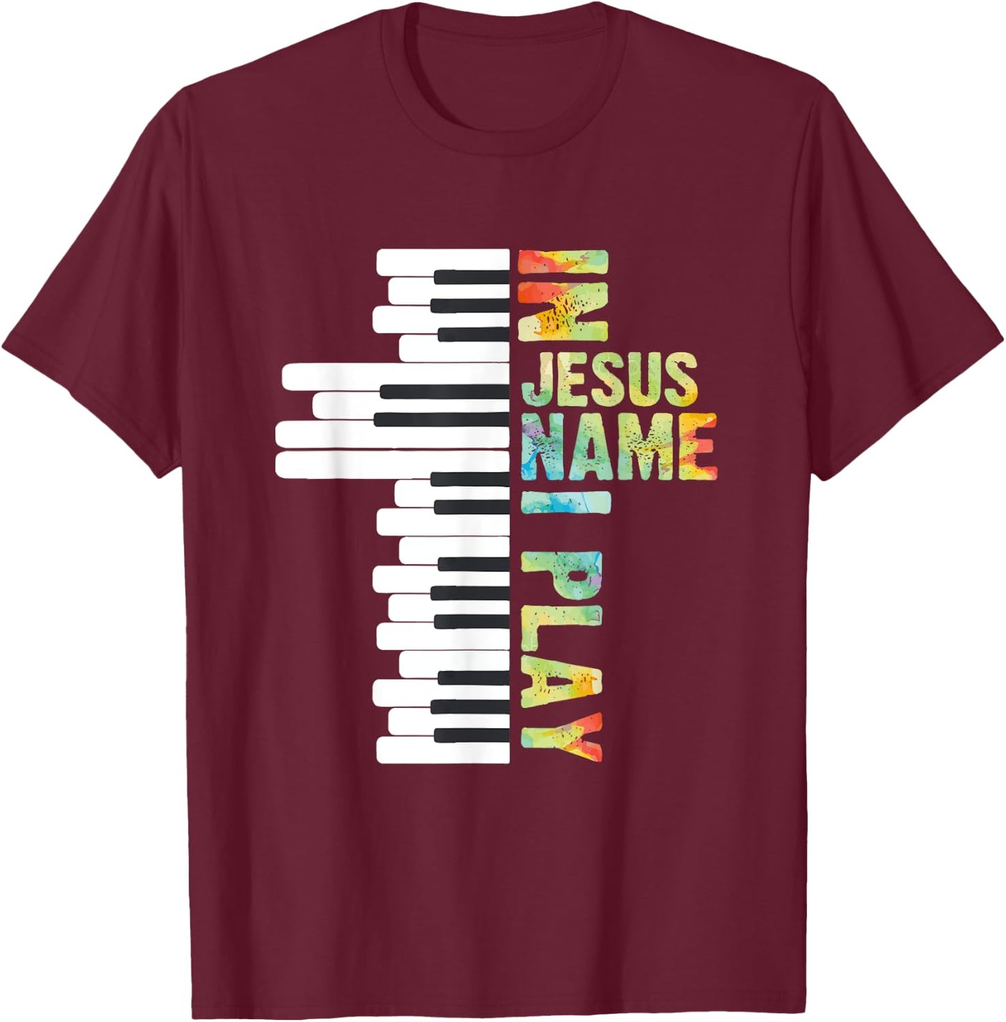 CharlIan Minds - Christian Piano Lovers In Jesus Christian Name I Play Piano Music Vintage T-Shirt - T-Shirt | Maroon