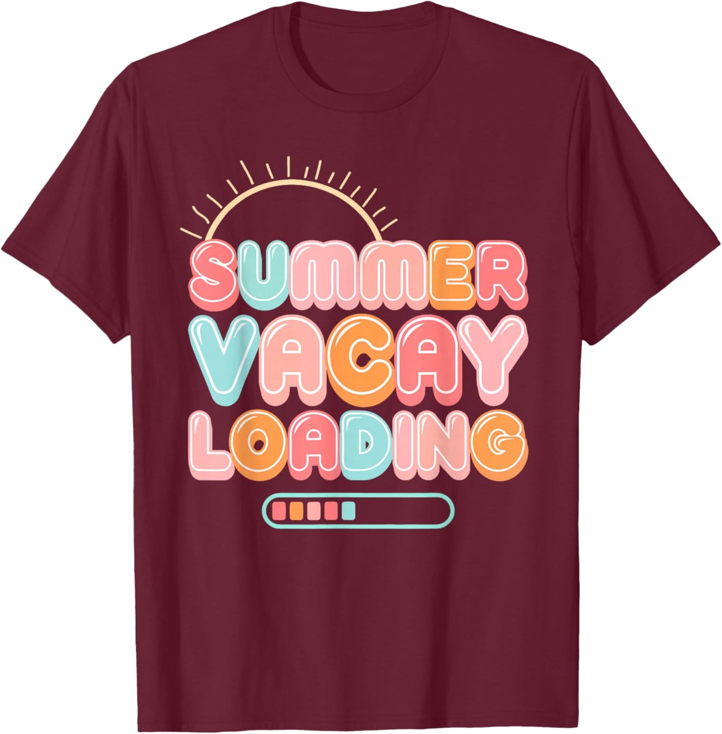 Summer Vacay Loading Vacation Hawaii Beach Family Matching Women Girls Kids T-Shirt - T-Shirt | Maroon