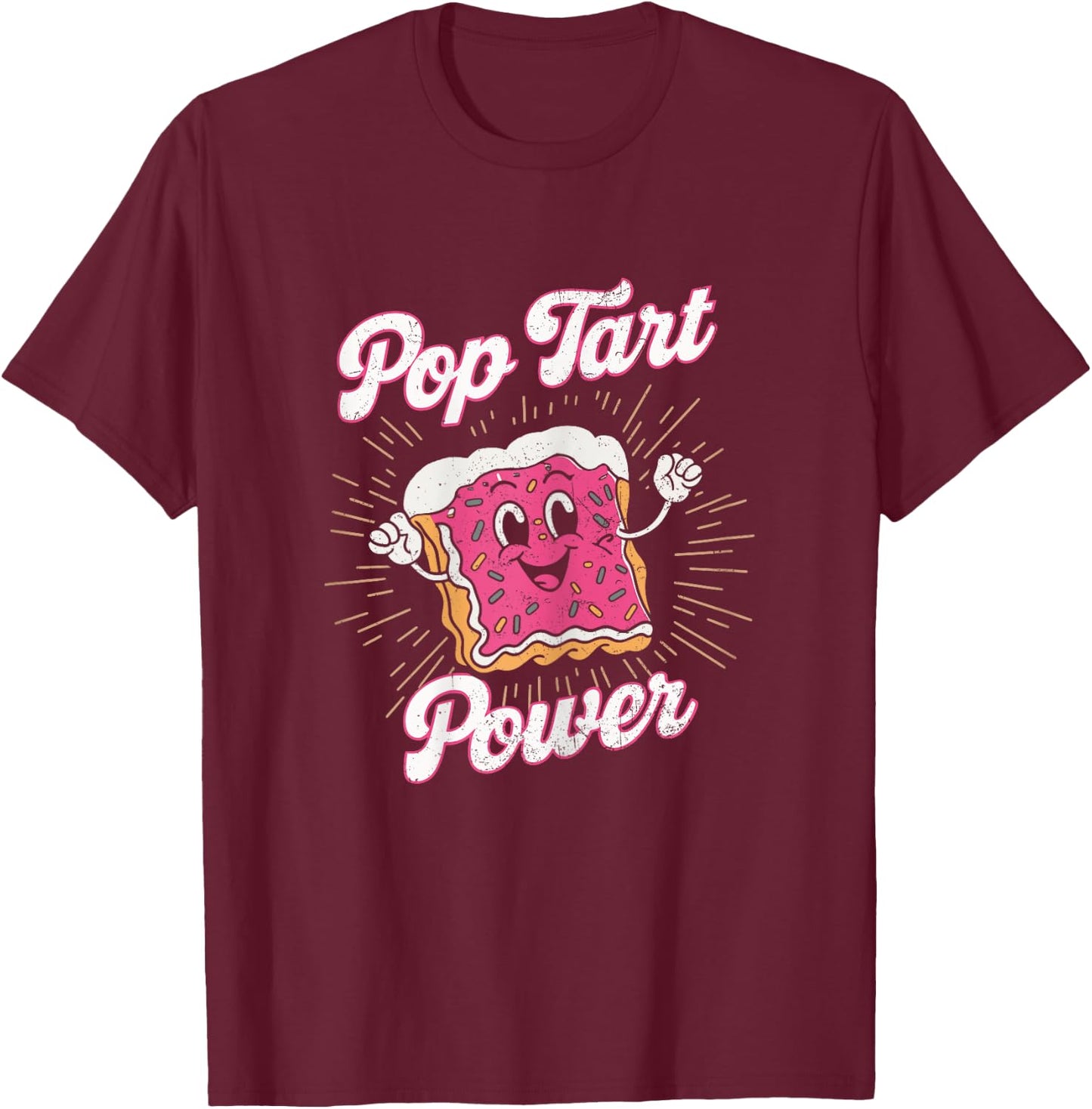 Pop Tart Power! Funny Gym Exercise Poptart Kawaii Grunge T-Shirt - T-Shirt | Maroon