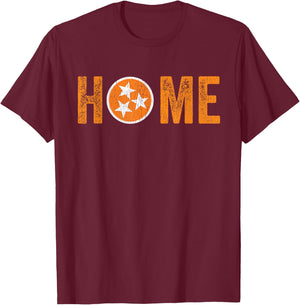 Home Tennessee Orange Tristar Nashville TN Vintage State T-Shirt - T-Shirt | Maroon