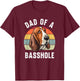 Dad Of A Basshole Basset Lover Basset Hound Dog Father & Dad Women T-Shirt - T-Shirt | Maroon