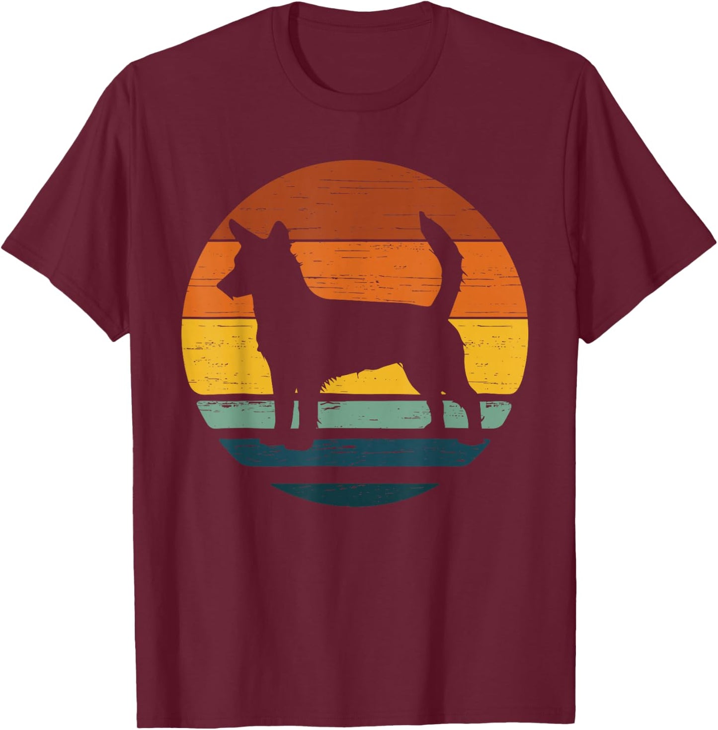 Portuguese Podengo Small Vintage Retro Mum Dad T-Shirt - T-Shirt | Maroon