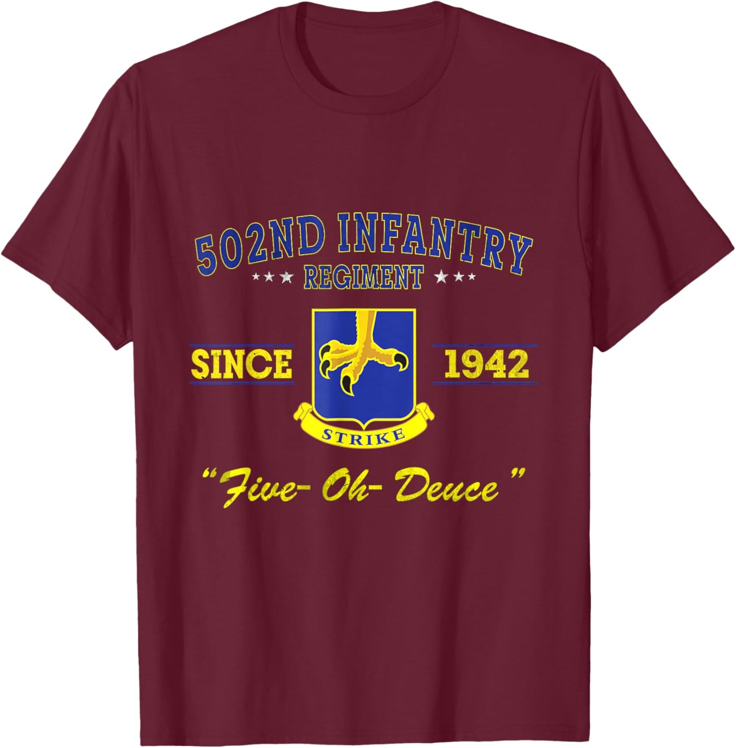 502nd Infantry Regiment Veteran Military Father Day T-Shirt - T-Shirt | Maroon