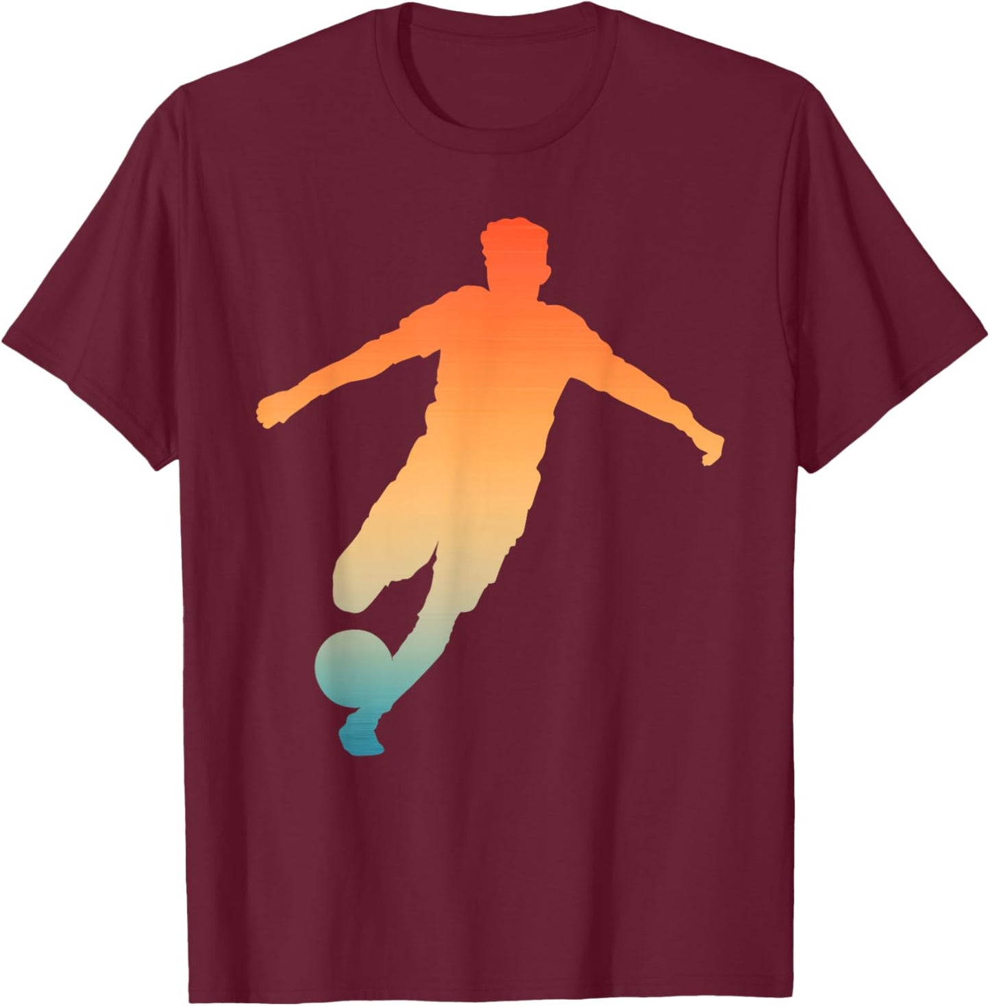Silhouette Soccer Player Goalkeeper Lover Soccer Boy T-Shirt - T-Shirt | Maroon