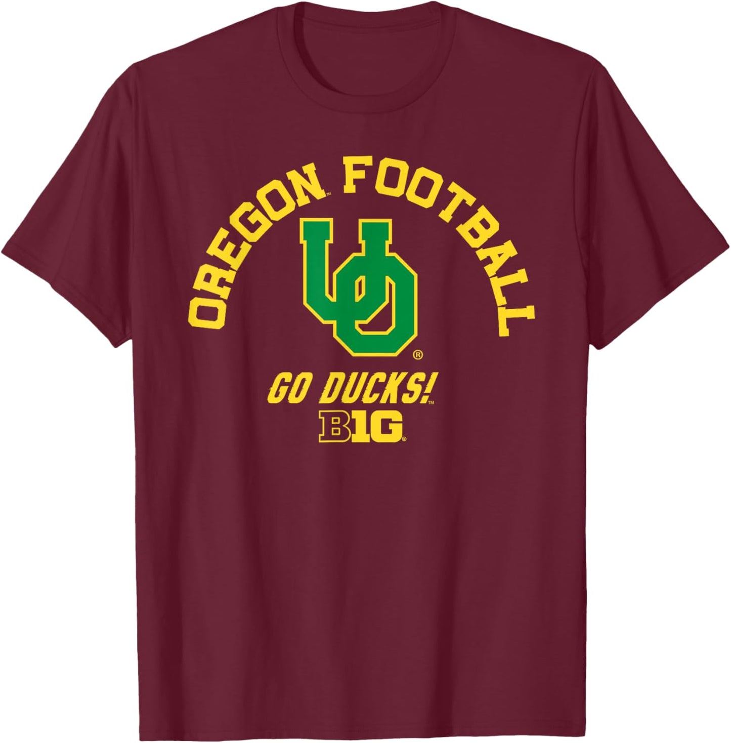 Oregon Ducks Big 10 Football Officially Licensed T-Shirt - T-Shirt | Maroon