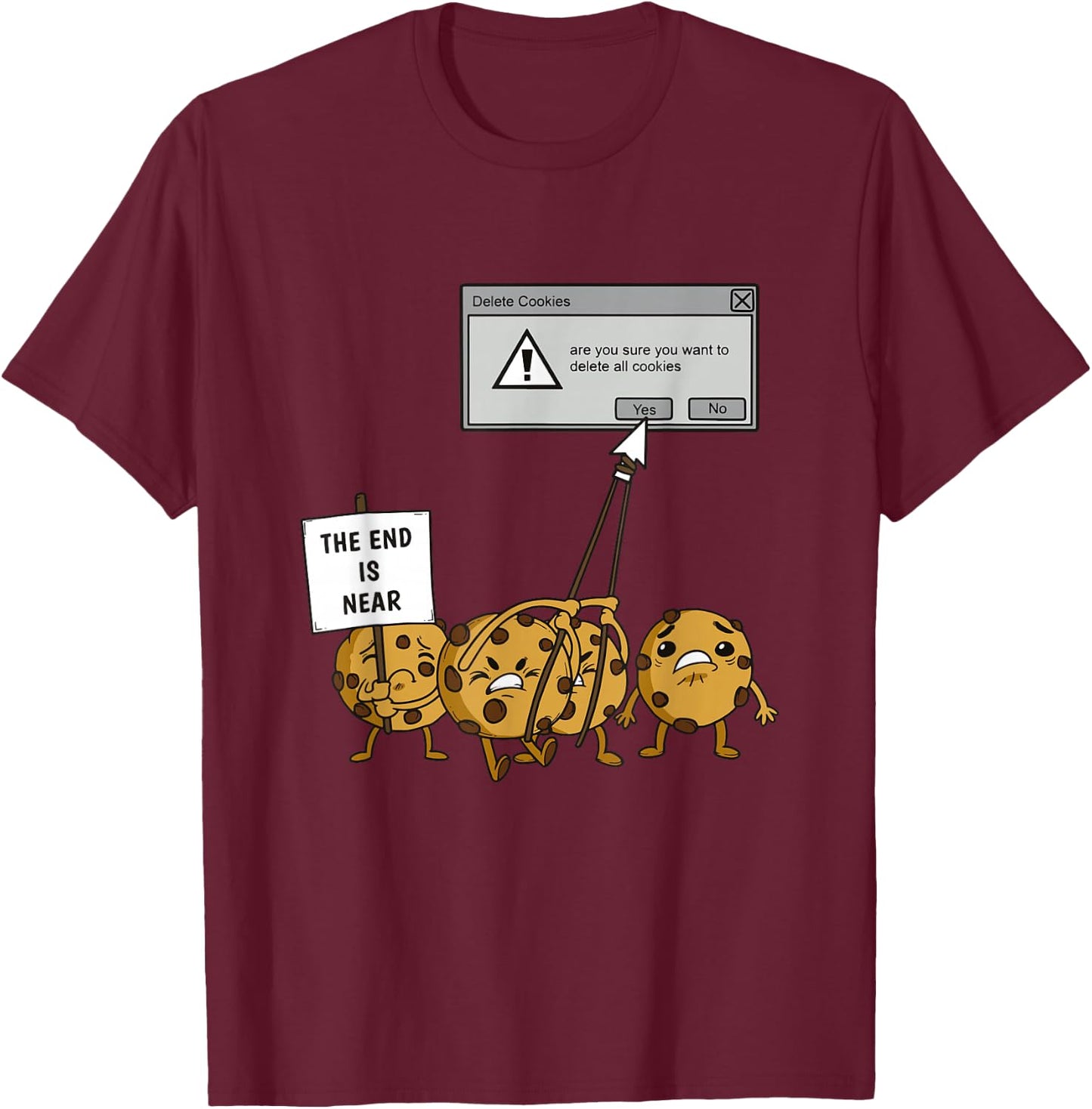 Delete All Cookies Software Engineer T-Shirt - T-Shirt | Maroon