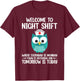 BSN LPN CNA Funny Nursing Owl Welcome To Night Shift Nurse T-Shirt - T-Shirt | Maroon