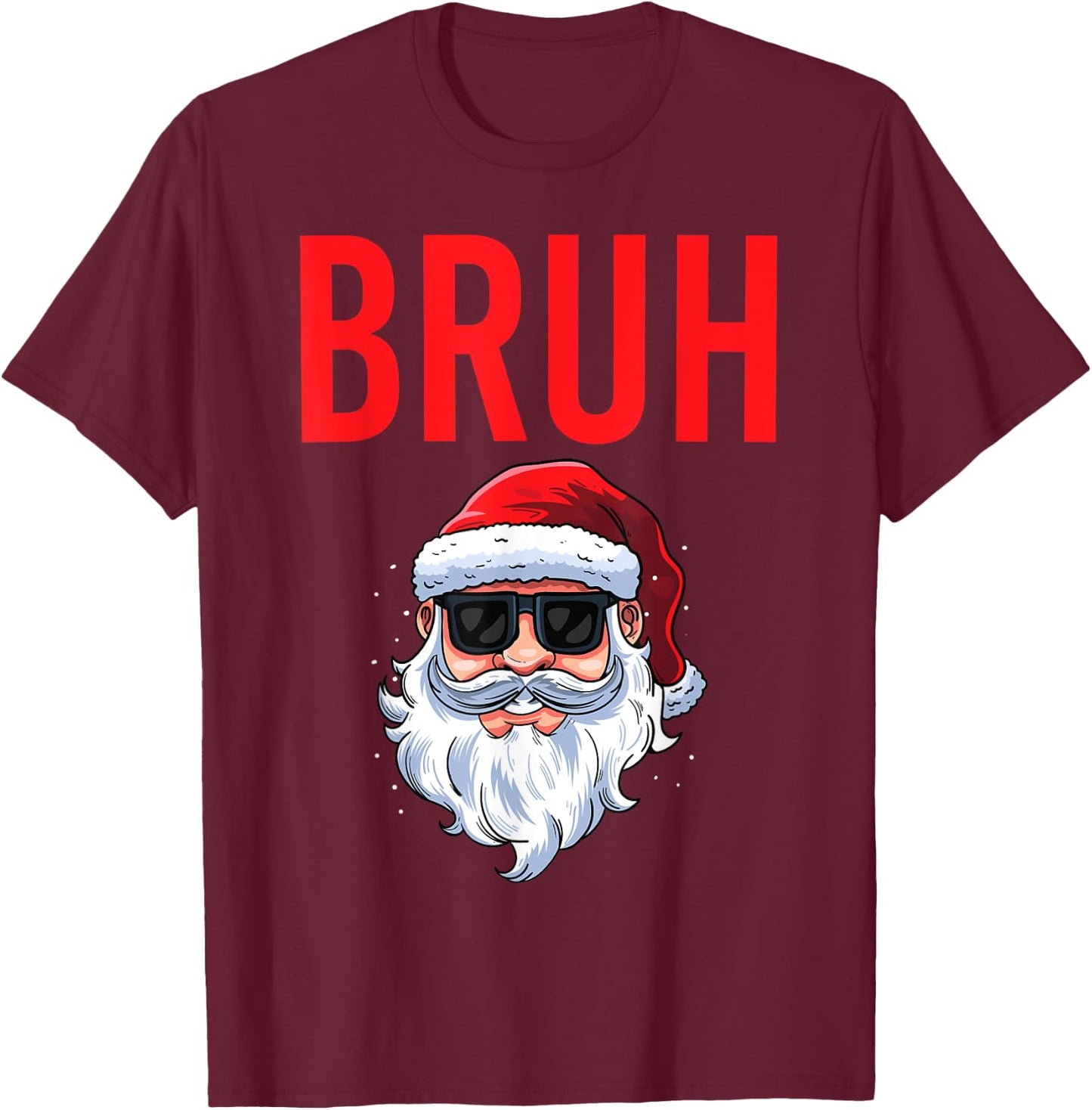 Merry Christmas Bruh Meme Funny Saying for Brother Boys Men T-Shirt - T-Shirt | Maroon