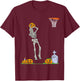 Funny Skeleton Basketball Halloween Pumpkin T-Shirt - T-Shirt | Maroon
