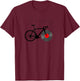 Bicycle Vinyl Record Player Bike Sound Music Notes T-Shirt - T-Shirt | Maroon
