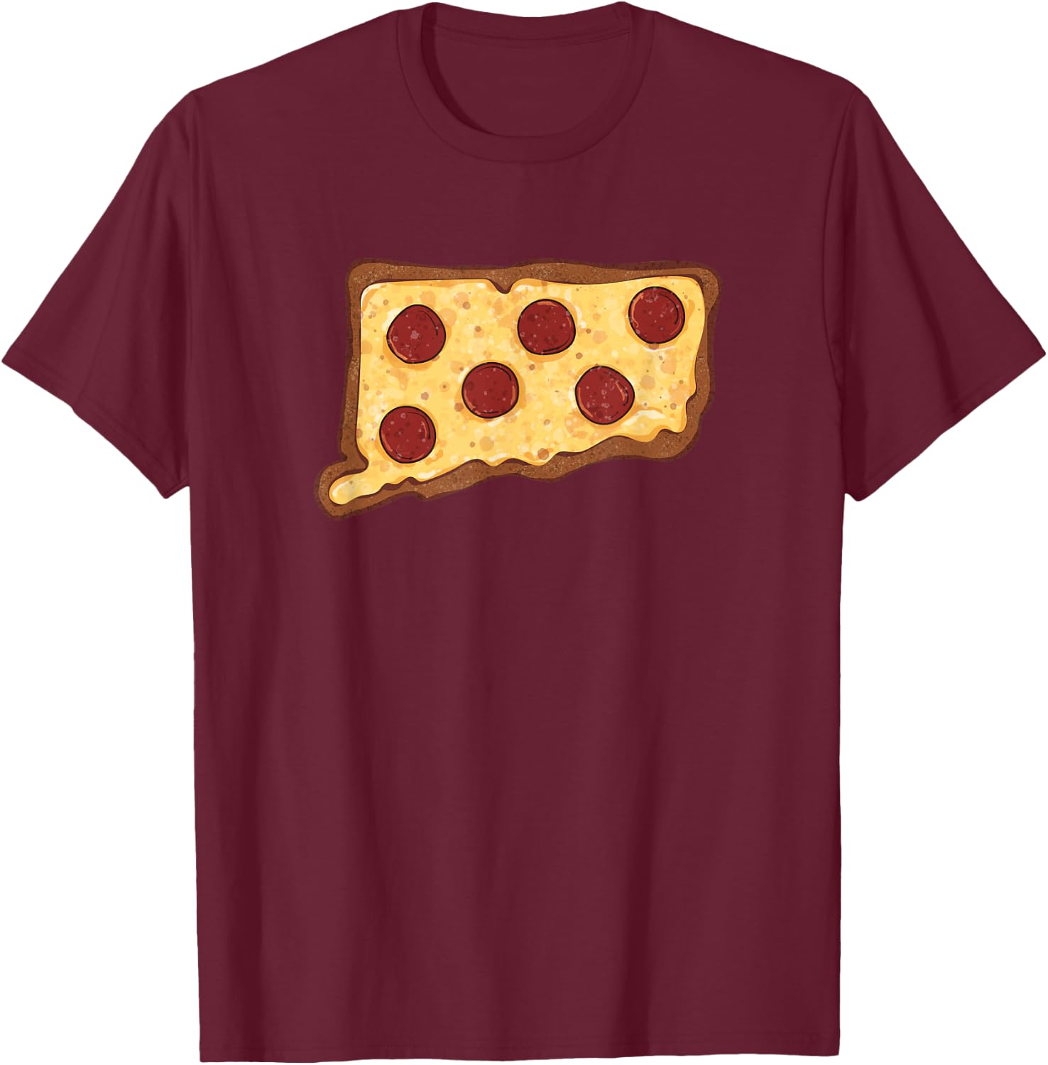 Connecticut Pizza T-Shirt - T-Shirt | Maroon