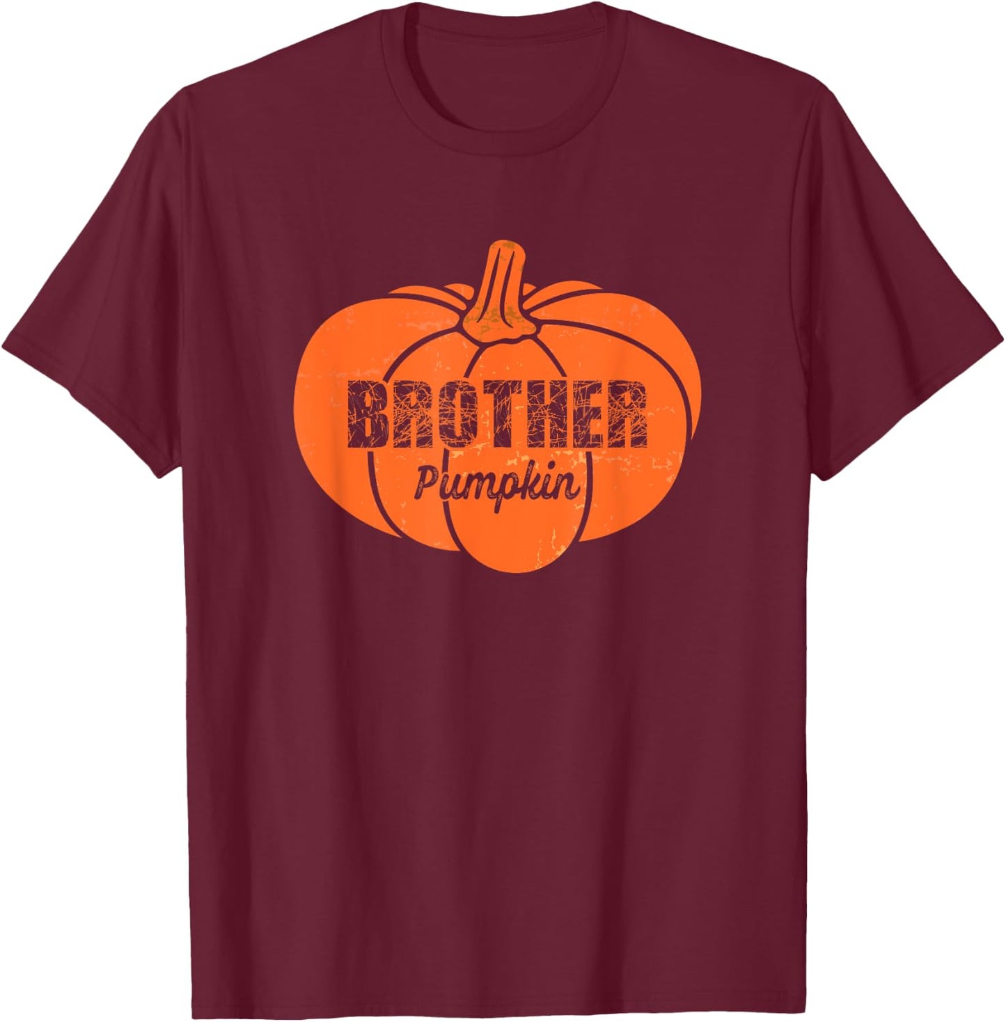 Brother Pumpkin Matching Family Halloween Thanksgiving Group T-Shirt - T-Shirt | Maroon