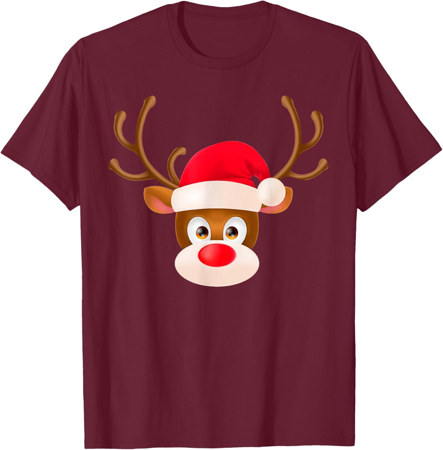 Rudolph The Red Nose Reindeer Christmas Pajama Girl Boy T-Shirt - T-Shirt | Maroon