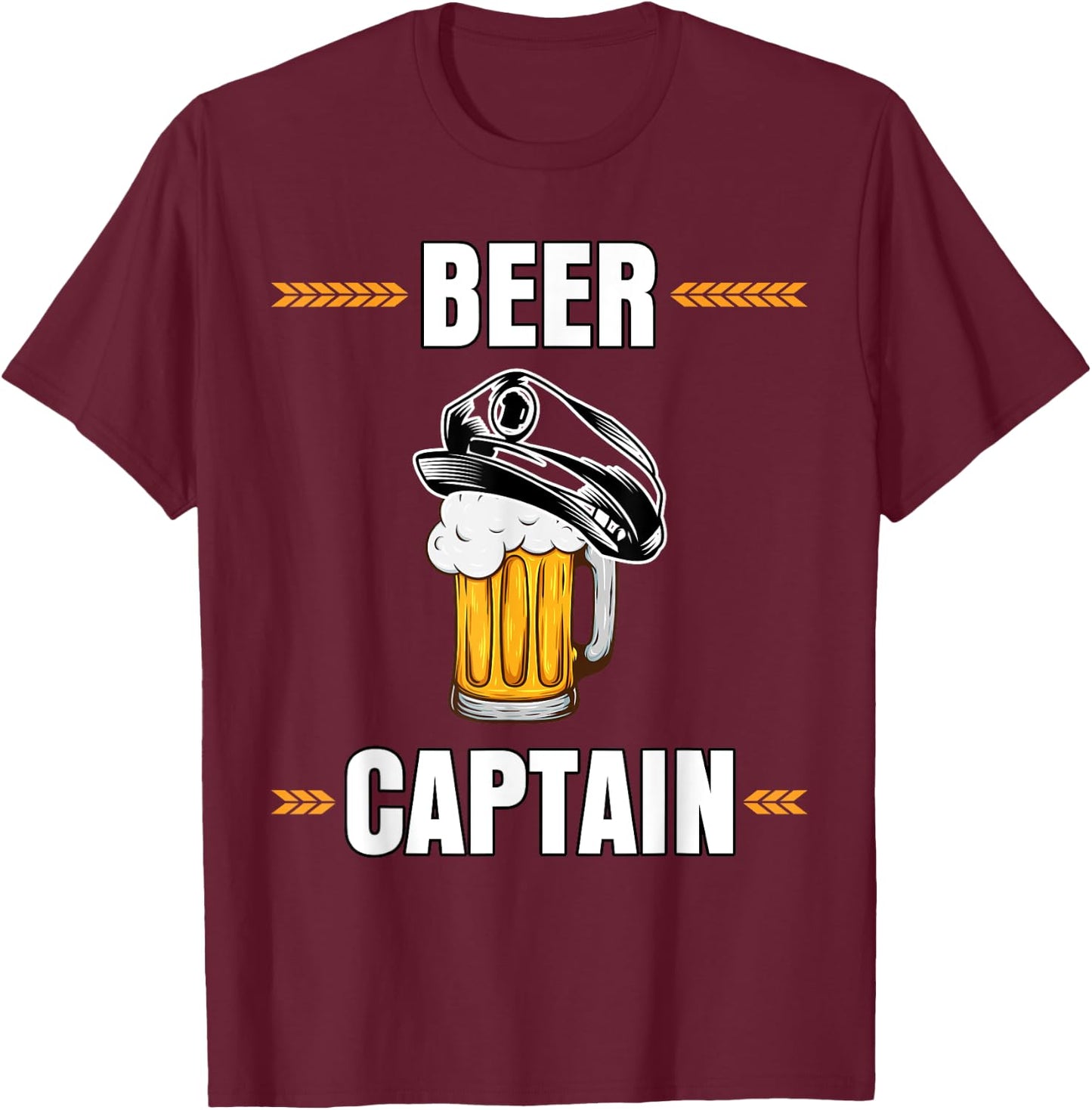 Stag Night Beer Captain Funny Beer Saying T-Shirt - T-Shirt | Maroon