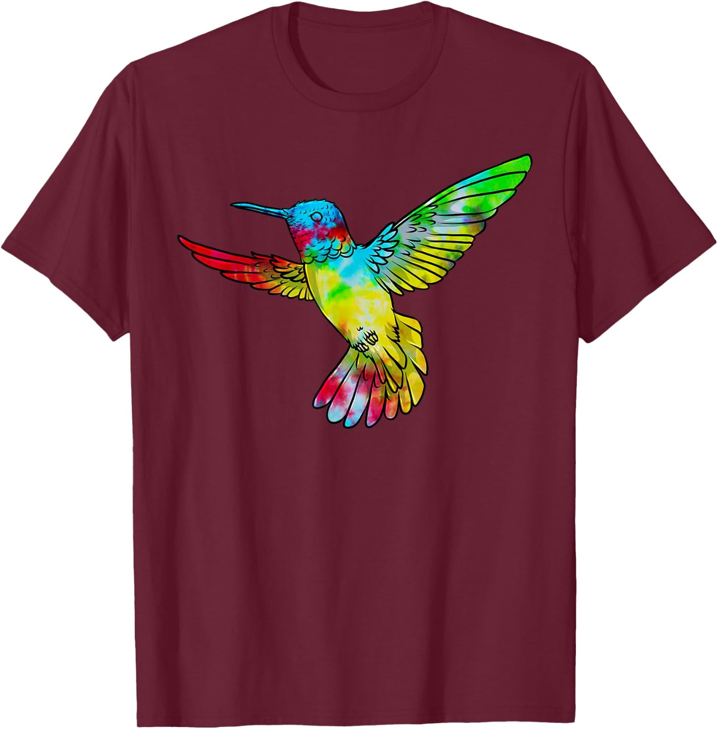 Vintage Tie Dye Hummingbird Birds Humming Bird Watcher T-Shirt - T-Shirt | Maroon