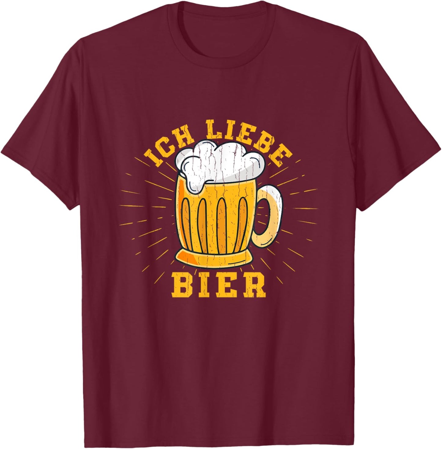 Oktoberfest Ich Liebe Bier Funny German Costume Men Women T-Shirt - T-Shirt | Maroon