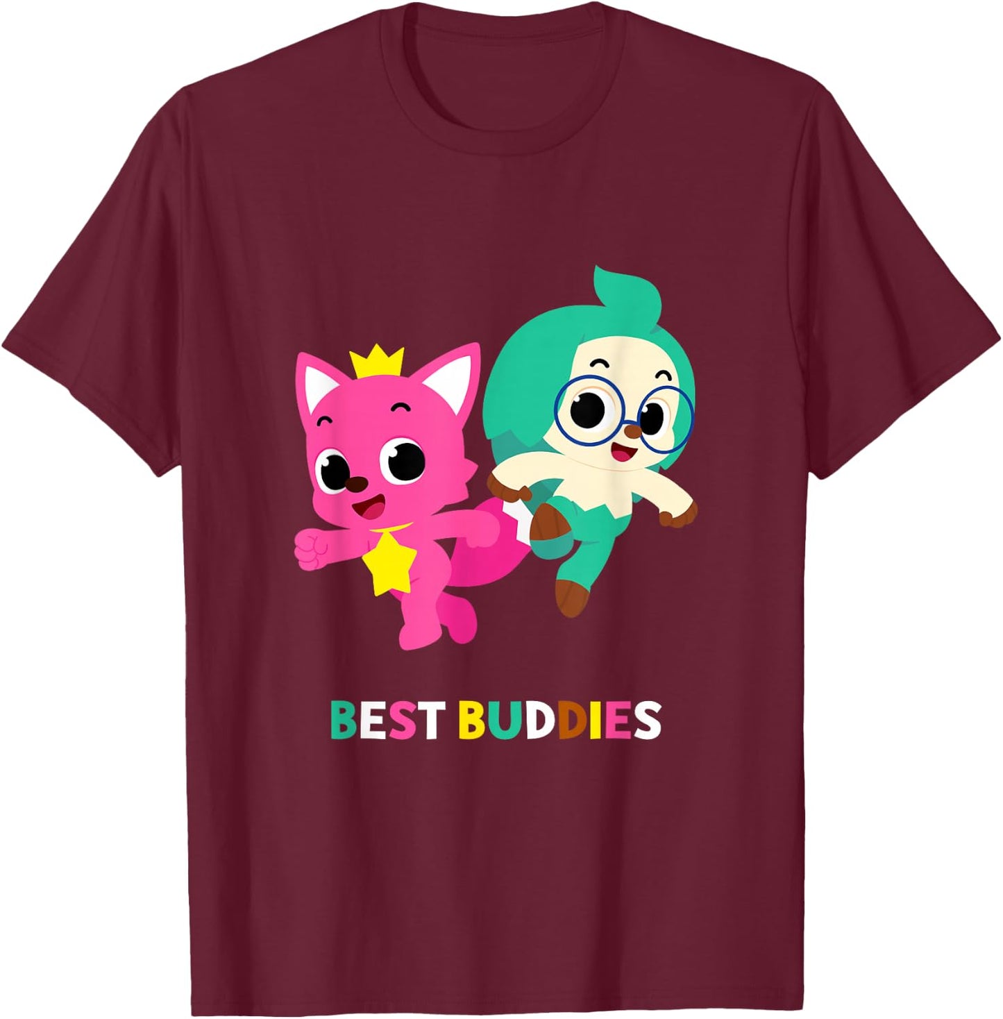 Pinkfong Wonderstar Best Buddies Pinkfong and Hogi T-Shirt - T-Shirt | Maroon
