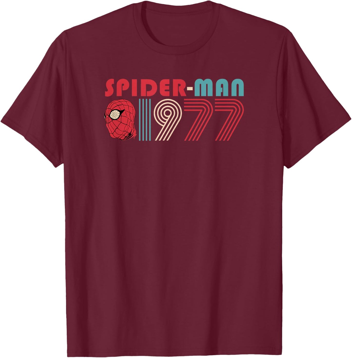 Marvel Spider-Man 60th Anniversary Spider-Man 1977 Vintage T-Shirt - T-Shirt | Maroon