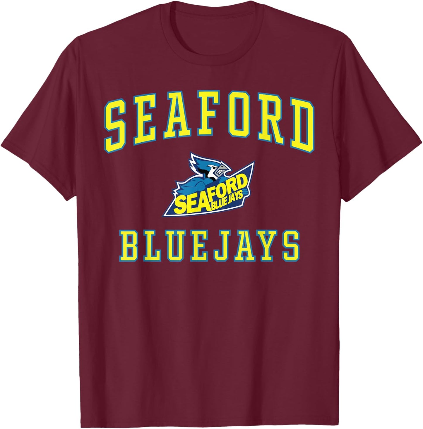 Seaford High School Bluejays C1 T-Shirt - T-Shirt | Maroon