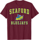 Seaford High School Bluejays C1 T-Shirt - T-Shirt | Maroon