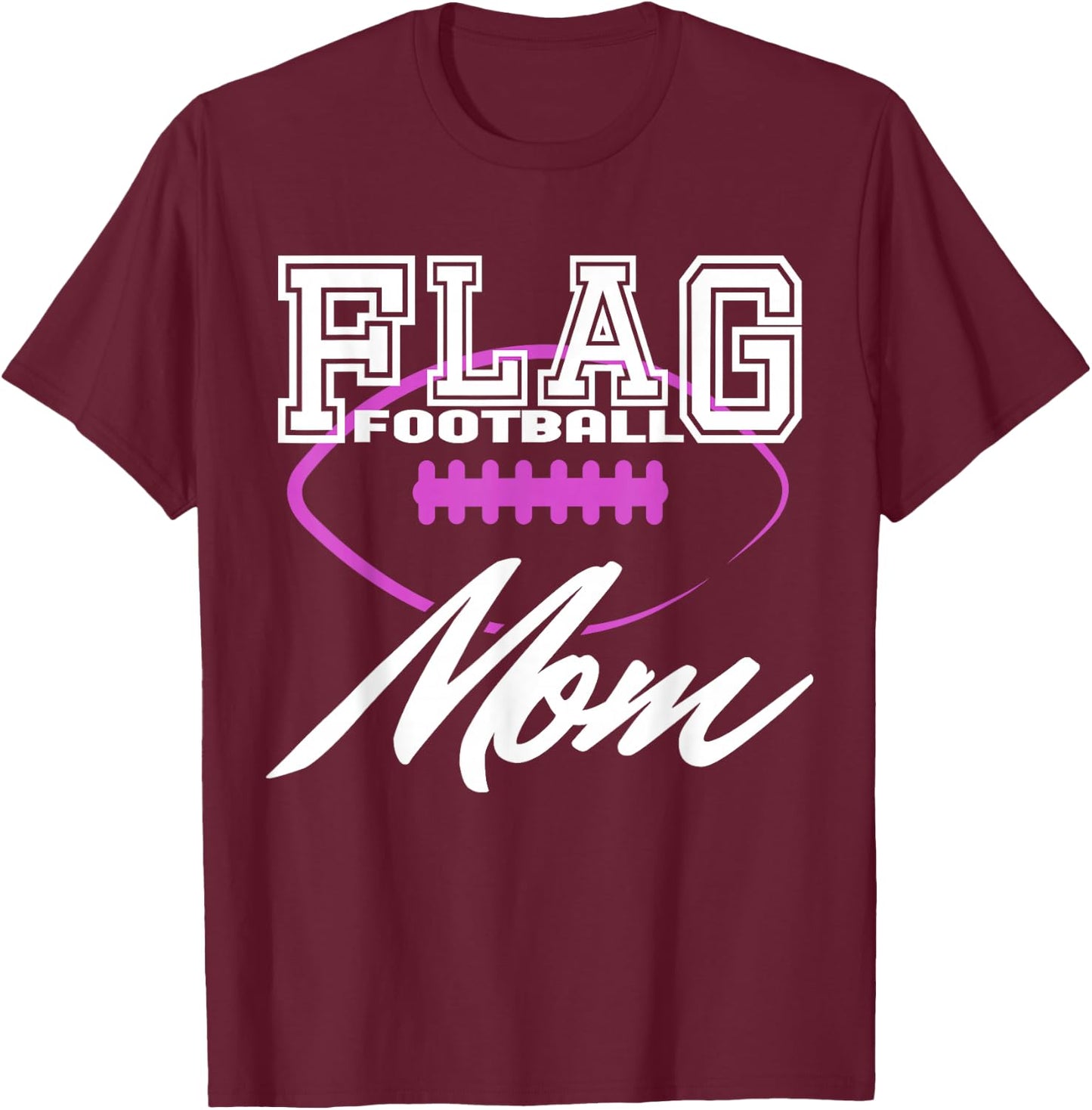 Mum Football Flag T-Shirt - T-Shirt | Maroon