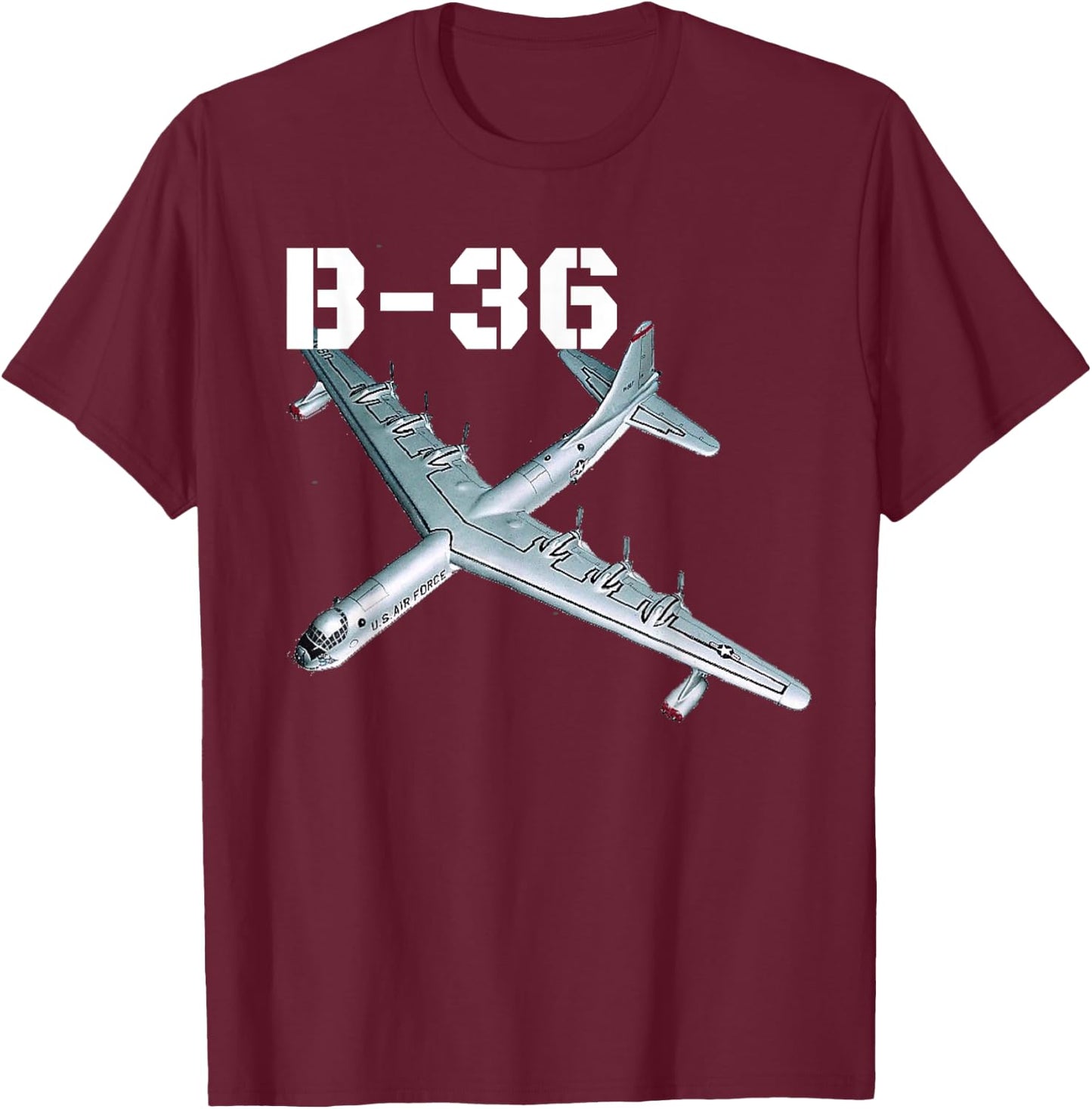 The B-36 Peacemaker bomber. Air Force aviation at its best. T-Shirt - T-Shirt | Maroon