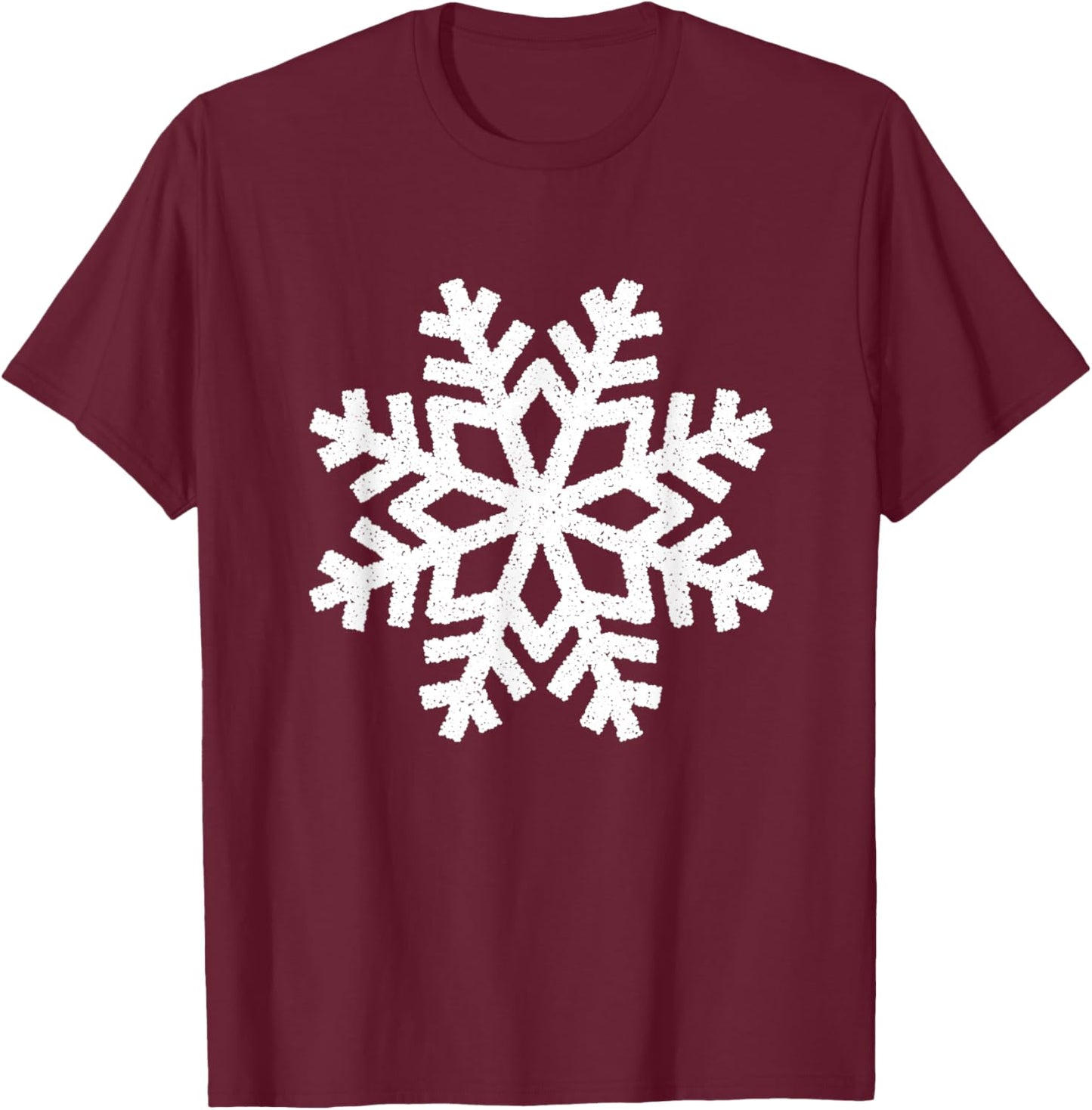 White Snowflake Cool Winter Sports Xmas Gift Men Women Kids T-Shirt - T-Shirt | Maroon