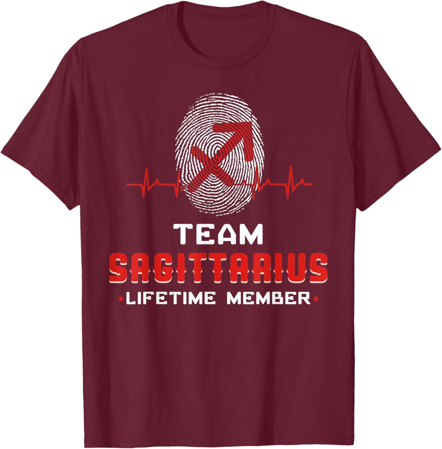 Team Sagittarius Lifetime Member Birthda Nov Dec Zodiac Sign T-Shirt - T-Shirt | Maroon