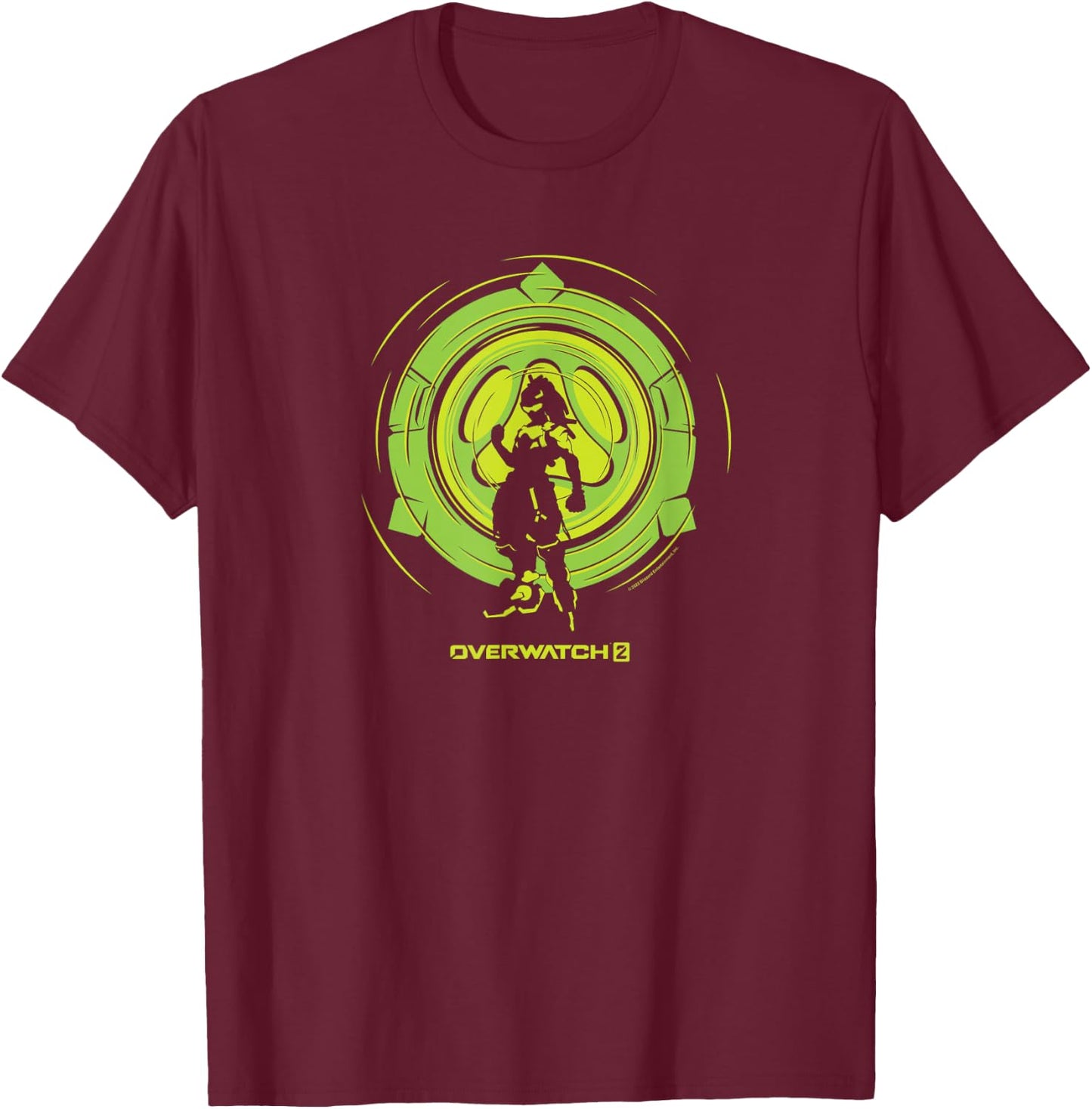 Overwatch 2 Lúcio Center Green Bullseye Logo T-Shirt - T-Shirt | Maroon