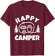 Cute Happy Camper RV Van Camping Summer Road Trip Boys Girls T-Shirt - T-Shirt | Maroon