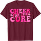 Cheer For The Cure Retro Breast Cancer Awareness Cheerleader T-Shirt - T-Shirt | Maroon