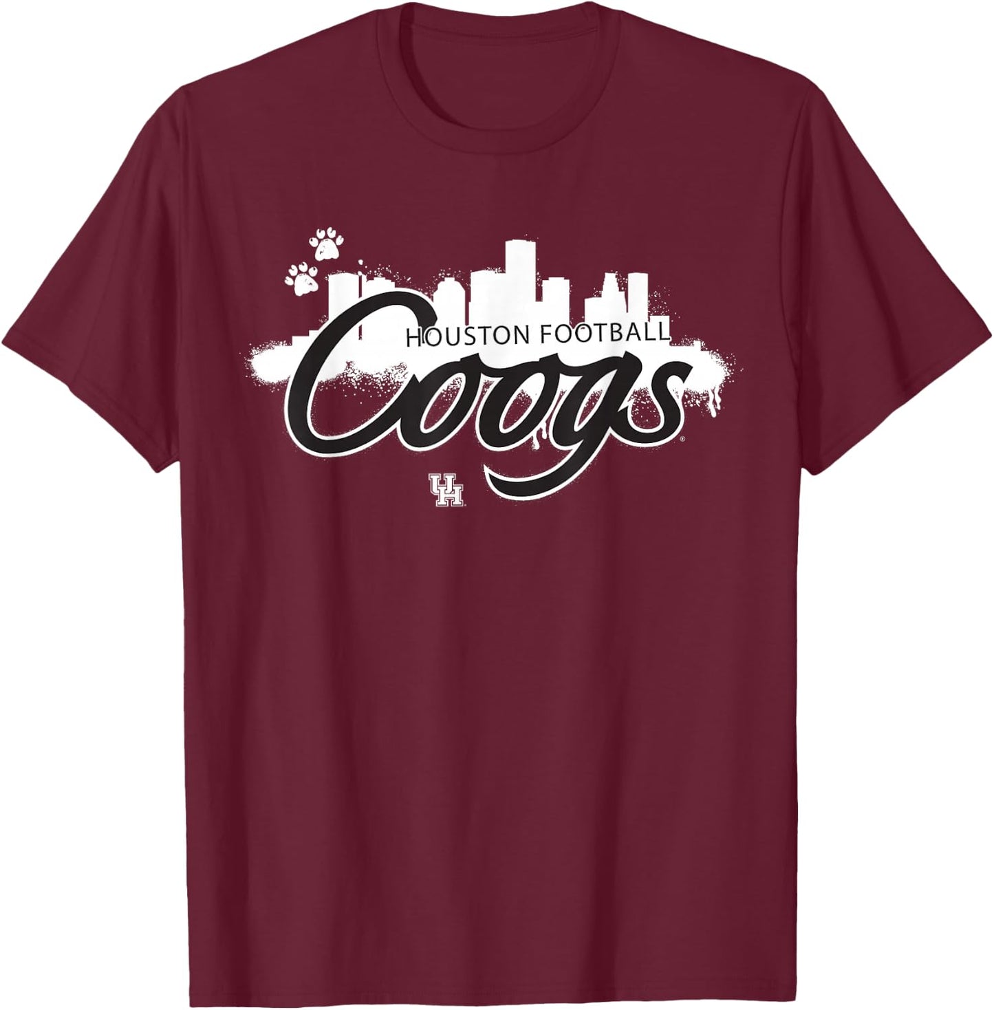 University of Houston Black Out Skyline | Houston Cougars T-Shirt - T-Shirt | Maroon