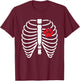 Funny Xray Halloween Costume Rib Cage Skeleton Dog Cat Paw Men Women Kids T-Shirt - T-Shirt | Maroon