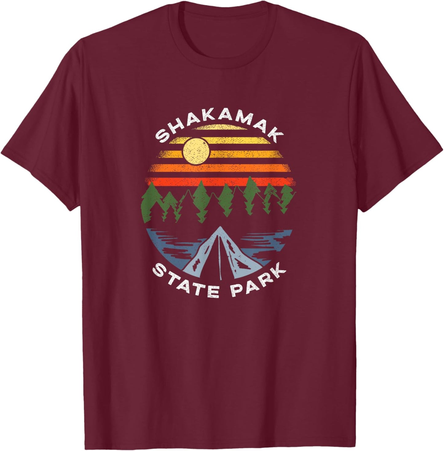 Shakamak State Park Indiana Forest Camping Vacation T-Shirt - T-Shirt | Maroon