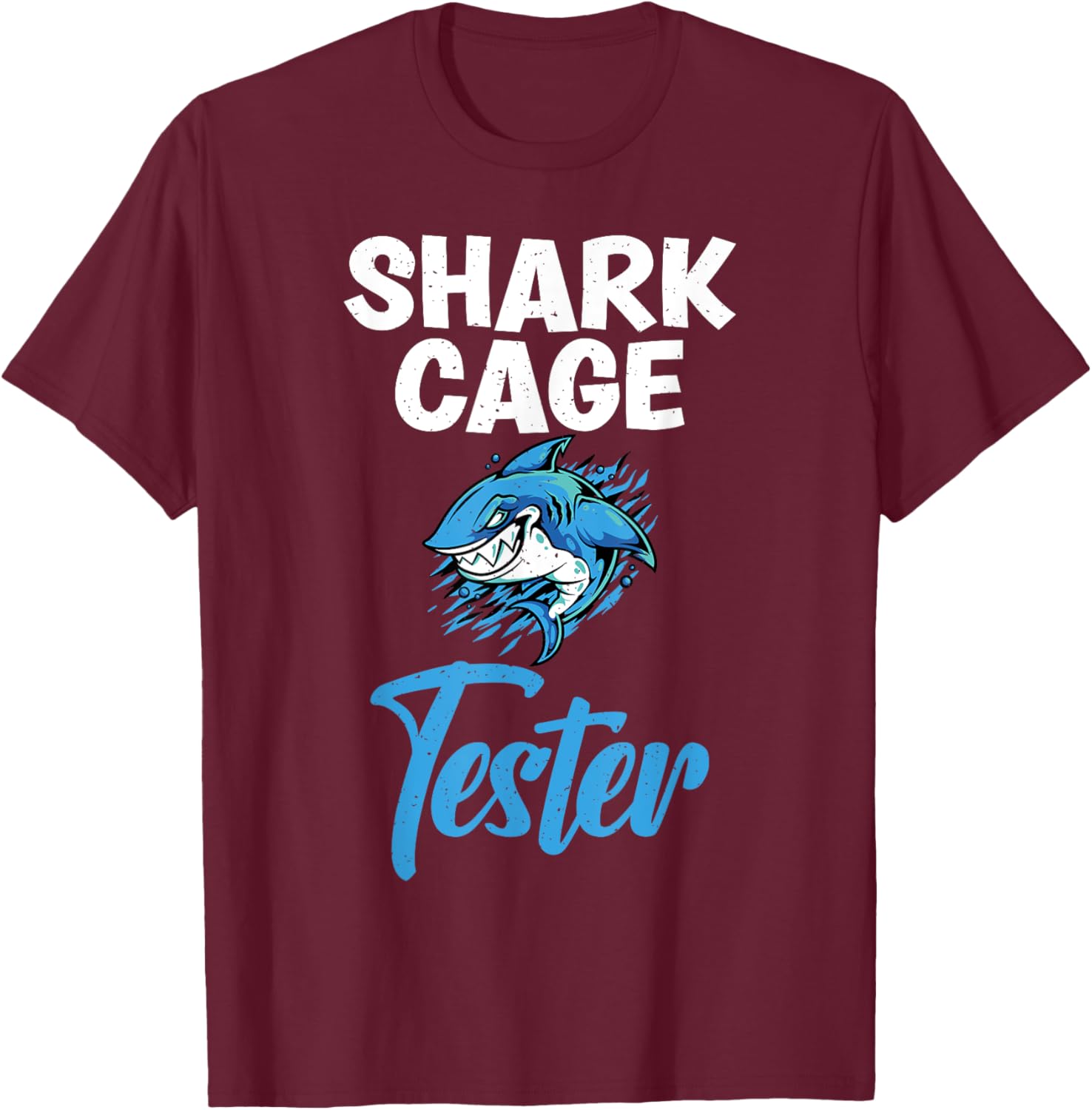 Shark Cage Tester funny Amputee T-Shirt - T-Shirt | Maroon